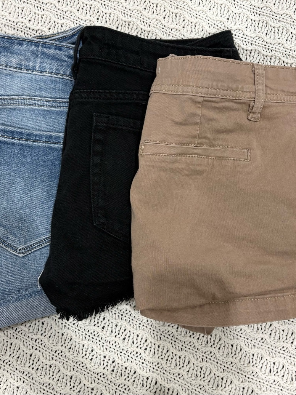 KanCan Casual Shorts in Black, Tan, and Blue Jean - Versatile Summer Staple